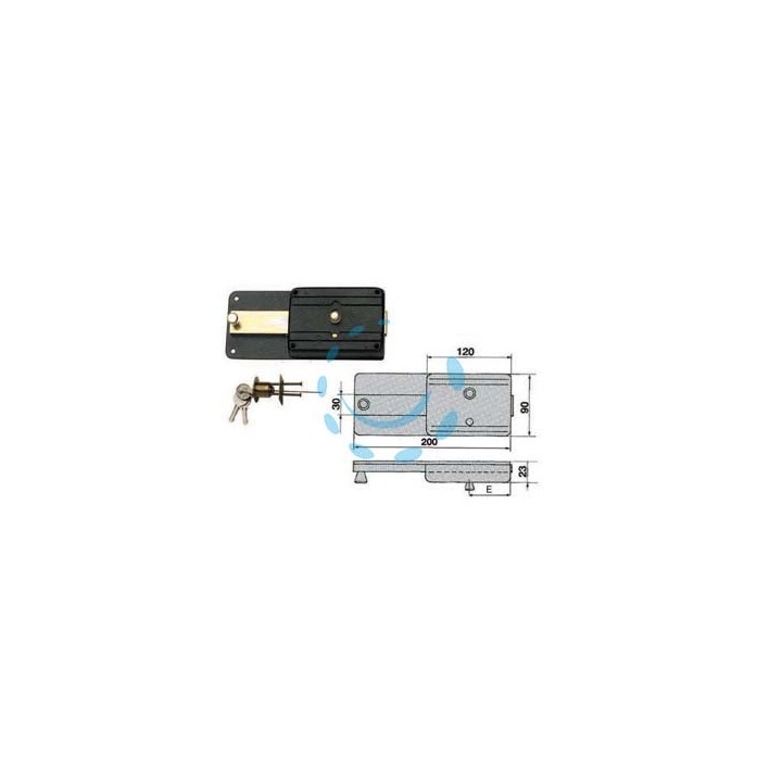 FERROGLIETTO APPLICARE CON CATENACCIO CILINDRO STACCATO 220CS - mm.50 (220/CS)