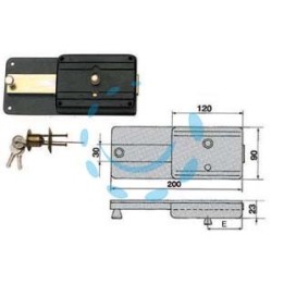 FERROGLIETTO APPLICARE CON CATENACCIO CILINDRO STACCATO 220CS - mm.60 (220/CS)