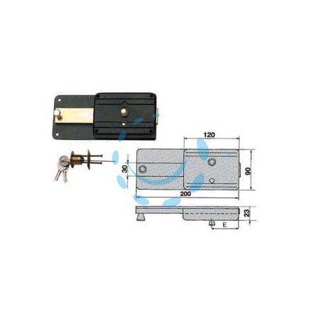 FERROGLIETTO APPLICARE CON CATENACCIO CILINDRO STACCATO 220CS - mm.60 (220/CS)