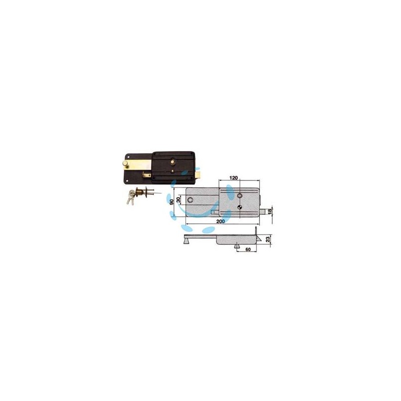 FERROGLIETTO APPLICARE CON CATENACCIO E SCROCCO CIL.STACCATO 230CS - mm.60 (230/CS)