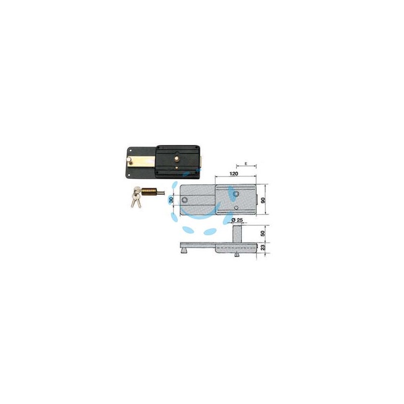FERROGLIETTO APPLICARE CON CATENACCIO CILINDRO FISSO 220CF - mm.50 (220/CF)