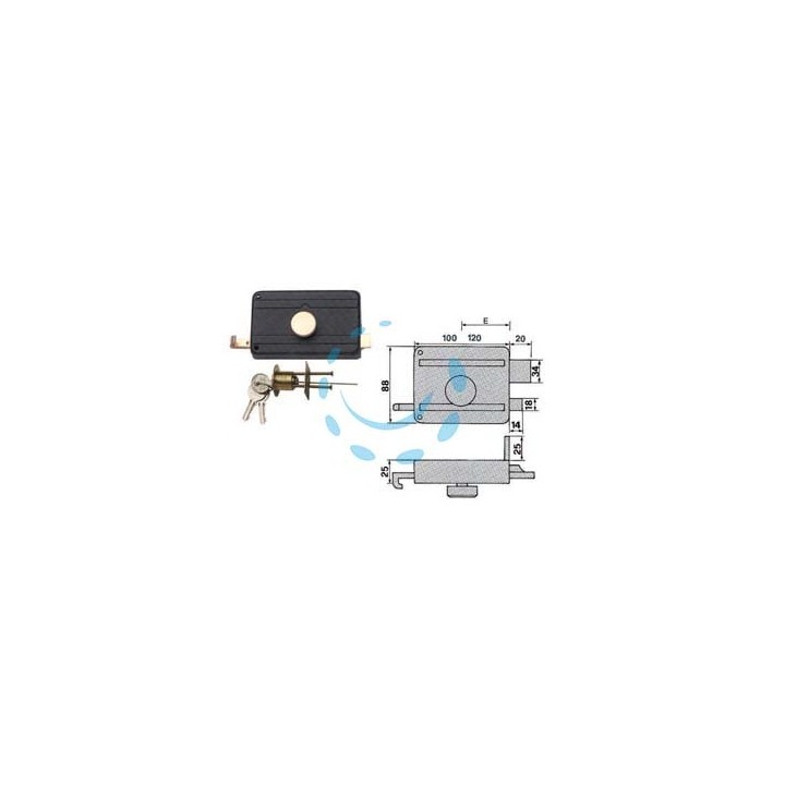 SERRATURE APPLICARE PER PORTE IN LEGNO POMOLO INTERNO CATEN.SCR. 270CS - mm.50 (270/CS)