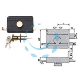 SERRATURE APPLICARE PER PORTE IN LEGNO POMOLO INTERNO CATEN.SCR. 270CS - mm.60 (270/CS)