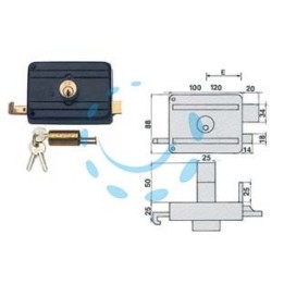 SERRATURA APPLICARE PORTE IN LEGNO CATEN.SCR. DOPPIO CIL.FISSO 210DCF - mm.60 (210/DCF)