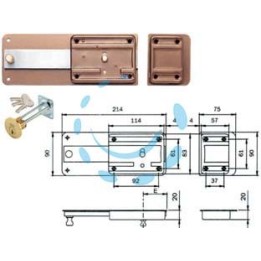 FERROGLIETTO APPLICARE CON CATENACCIO CILINDRO STACCATO 300 - mm.50 (300506)