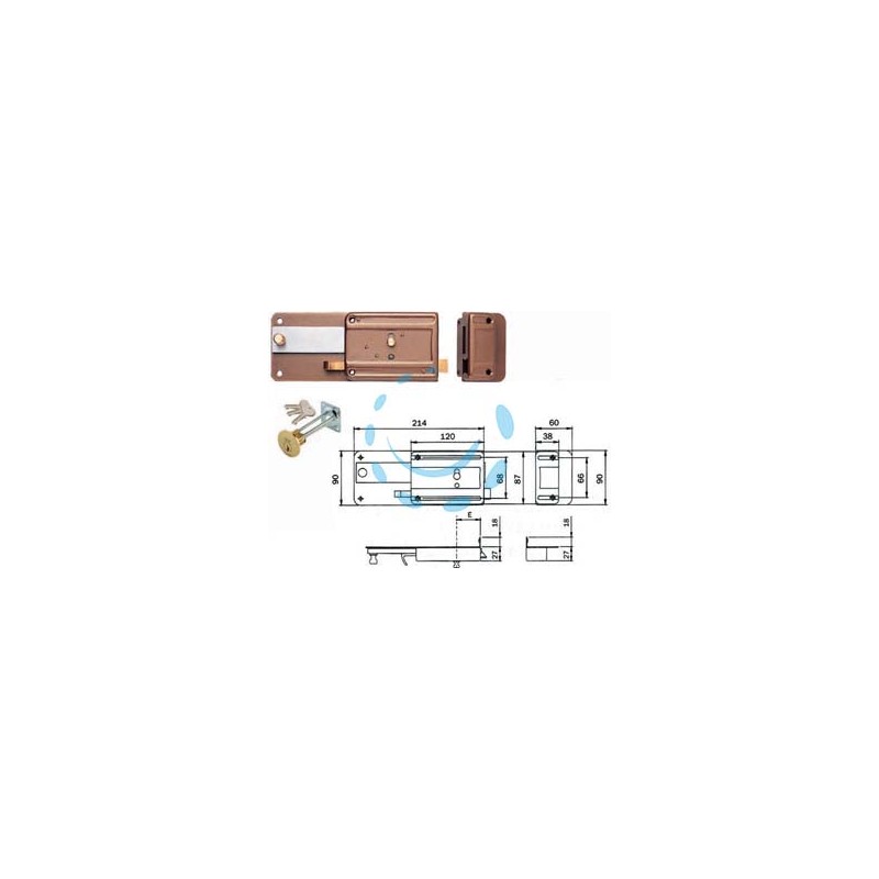 FERROGLIETTO APPLICARE CON CATENACCIO SCROCCO CIL.STACCATO 340 - mm.60 (340606)