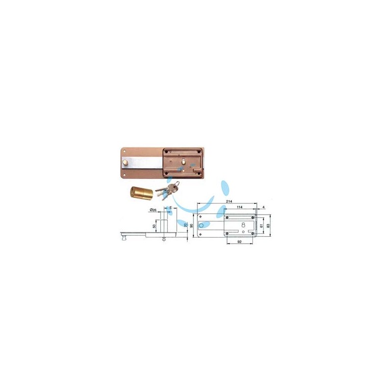 FERROGLIETTO APPLICARE CON CATENACCIO CILINDRO FISSO 315 - mm.60 (315606)