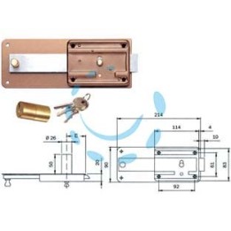 FERROGLIETTO APPLICARE CON CATENACCIO CILINDRO FISSO 315 - mm.50 (315505)