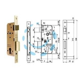 SERRATURA DA INFILARE PER PORTE IN LEGNO A CILINDRO 200N - mm.35 (200N351)