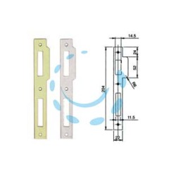 CONTROPIASTRA PIANA PER SERRATURE SERIE 200N-221N - in acciaio verniciato oro (032016)