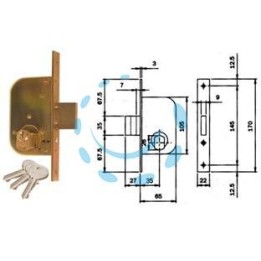 SERRATURA DA INFILARE PER CANCELLI SOLO CATENACCIO 605 - mm.35 (605350)