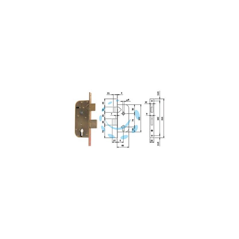 SERRATURE INFILARE PER CANCELLI CAT.+SCR. SEP. PROFILO EUROP. 630 - mm.35 (630350)