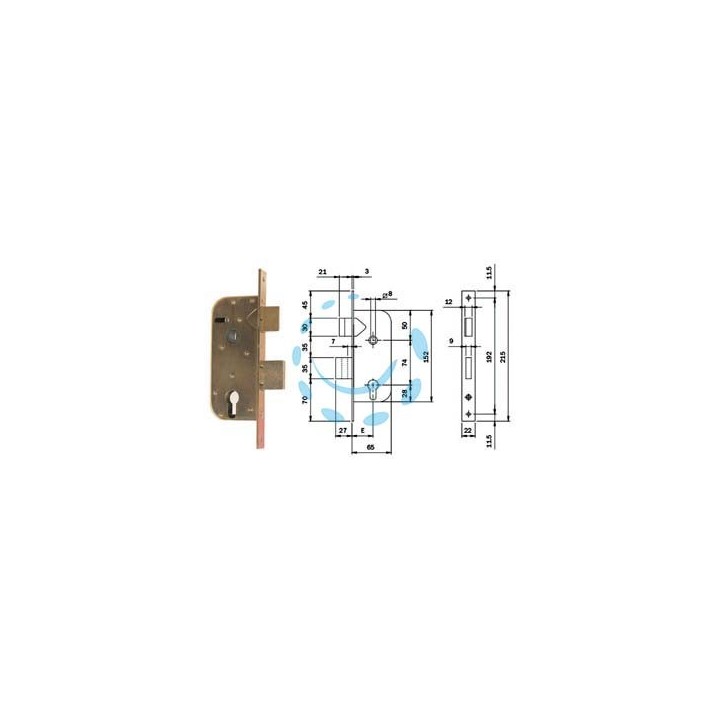 SERRATURE INFILARE PER CANCELLI CAT.+SCR. SEP. PROFILO EUROP. 630 - mm.35 (630350)