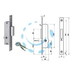 SERRATURA DA INFILARE PER MONTANTI SOLO CATENACCIO 9031416 - mm.16 (9031416)