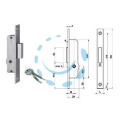 SERRATURA DA INFILARE PER MONTANTI SOLO CATENACCIO 9031416 - mm.16 (9031416)