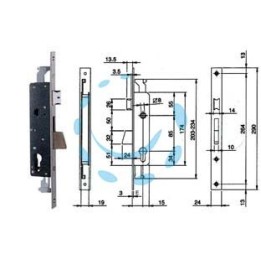SERRATURA TRIPLICE INFILARE PER MONTANTI E PERS. C/QUADRO E SCR. 783 - mm.25 (783251IFZ)