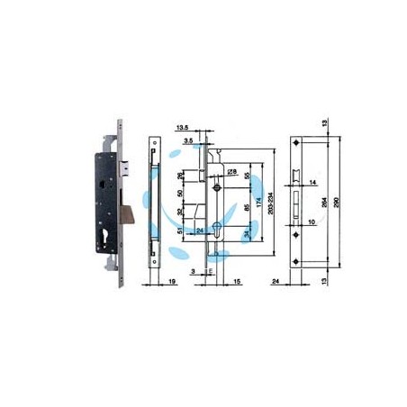 SERRATURA TRIPLICE INFILARE PER MONTANTI E PERS. C/QUADRO E SCR. 783 - mm.30 (783301IFZ)