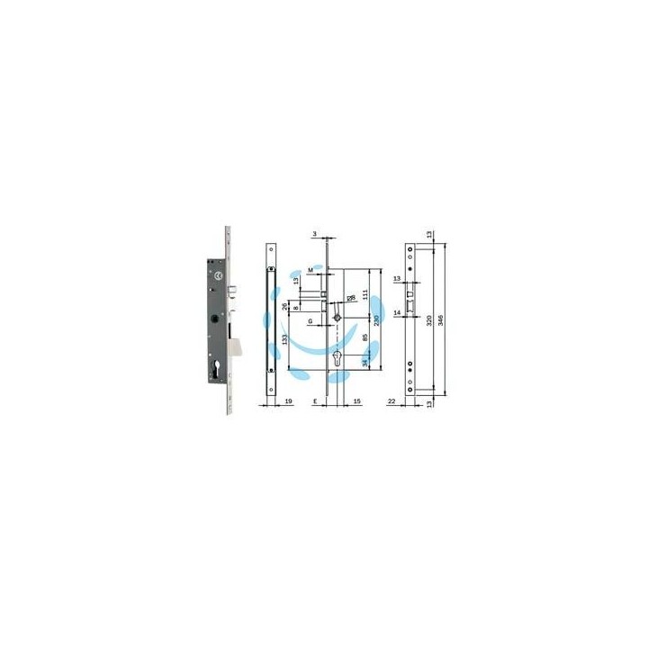 ELETTROSERRATURA INFILARE MONTANTI CON CATEN. QUADRO E SCROCCO 78180 - mm.30 (781802302)