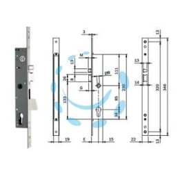 ELETTROSERRATURA INFILARE MONTANTI CON CATEN. QUADRO E SCROCCO 78180 - mm.35 (781802352)