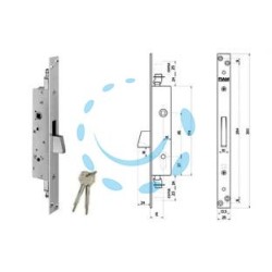 SERRATURA TRIPL. INFIL. MONTANTI E PERSIANE CON QUADRO MANIGLIA 746 - mm.30 (7461430)
