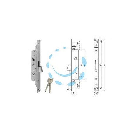 SERRATURA TRIPL. INFIL. MONTANTI E PERSIANE CON QUADRO MANIGLIA 746 - mm.30 (7461430)