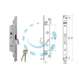 SERRATURA TRIPL. INFIL. MONTANTI E PERSIANE CON QUADRO MANIGLIA 746 - mm.35 (7461435)