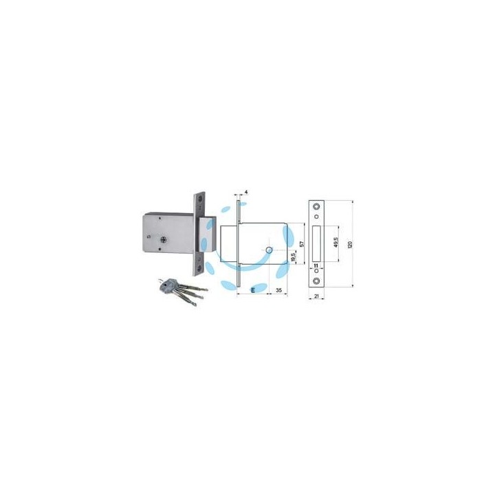 SERRATURA DA INFILARE 1501 - mm.60 (15010060)