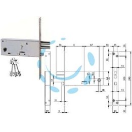 SERRATURA DA INFILARE DOPPIA MAPPA PER FASCE MM.64 H 961 - mm.90 (961901B4) confezione industriale