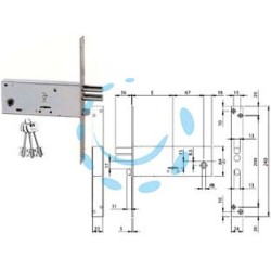 SERRATURA DA INFILARE DOPPIA MAPPA PER FASCE MM.64 H 961 - mm.90 (961901B4) confezione industriale