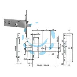ELETTROSERRATURA TRIPLICE DA INFILARE PER FASCE CIL.EU. MM.64 H 96392 - mm.90 (963920902)