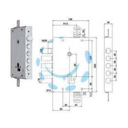 SERRATURA TRIPL.APPLICARE CATENACCIO+SCR.CILINDRO EU BLINDATE 668GF - mm.63 (0066803280GF4)