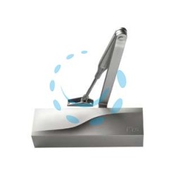 CHIUDIPORTA AEREO IS60 3721 ARGENTO - c/fermo, mm.228x69x51h. (372101003)