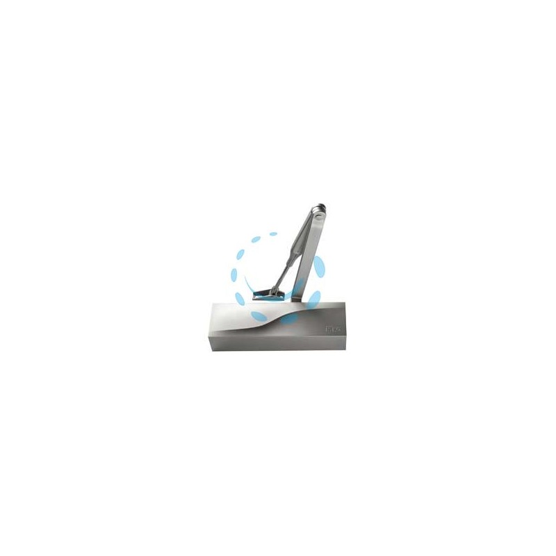 CHIUDIPORTA AEREO IS60 3721 ARGENTO - c/fermo, mm.228x69x51h. (372101003)
