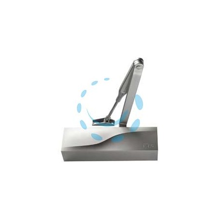 CHIUDIPORTA AEREO IS60 3721 ARGENTO - c/fermo, mm.228x69x51h. (372101003)