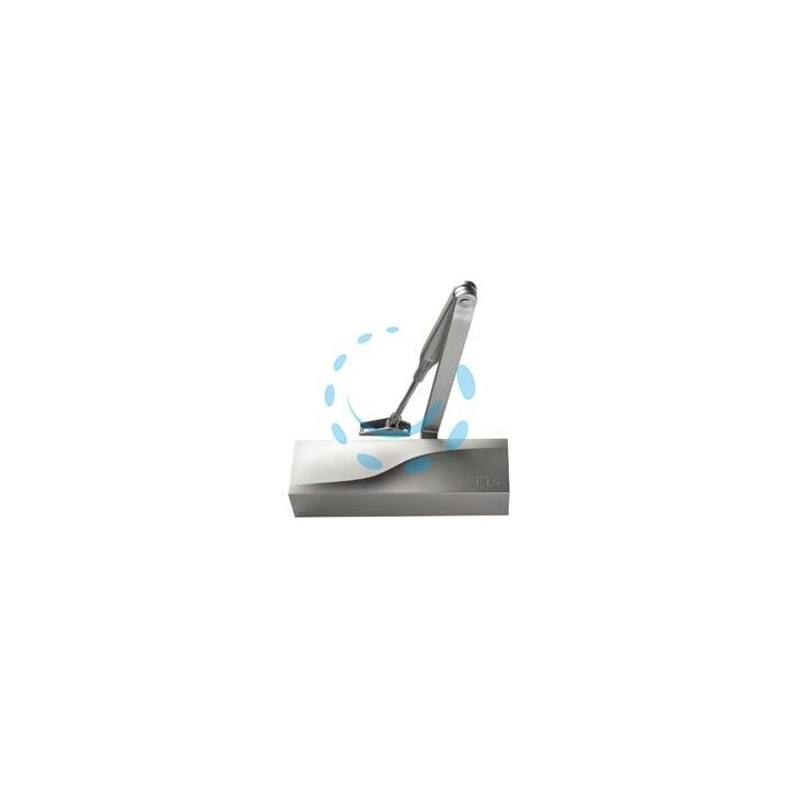 CHIUDIPORTA AEREO IS60 3721 ARGENTO - c/fermo, mm.228x69x51h. (372101003)