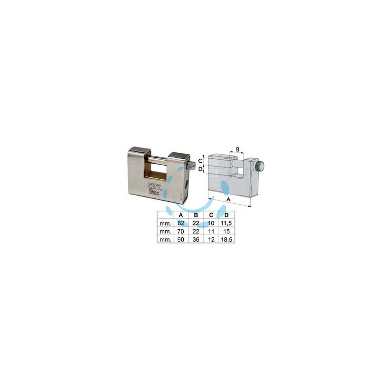 LUCCHETTO CORAZZATO A UNA BOCCA "ADITUS CITY" P749 - mm.90 (P74990367)