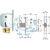 SERRATURA INFILARE CANCELLI CATENACCIO E SCR. + QUADRO CIL. SAG. 133 - mm.50 (133 50 0)