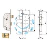 SERRATURA INFIL. CANCELLI 2 MAND. E SCR. SEP. + QUADRO CIL. SAG. 148 - mm.32 (148.32.0)