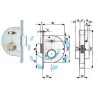 SERRATURA INFIL. CANC. CATENACCIO E SCR. C/NOTTOLINO CIL. FISSI 255 - mm.35 con catenaccio prolungato (255 35 1)