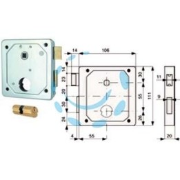 SERRAT. APPLIC. CANCELLI 2 MAND. E SCR. SEP. + QUADRO CIL. TONDO 437 - mm.55 - cil. tondo ø mm.26x54 (27x27) (437.55.0)