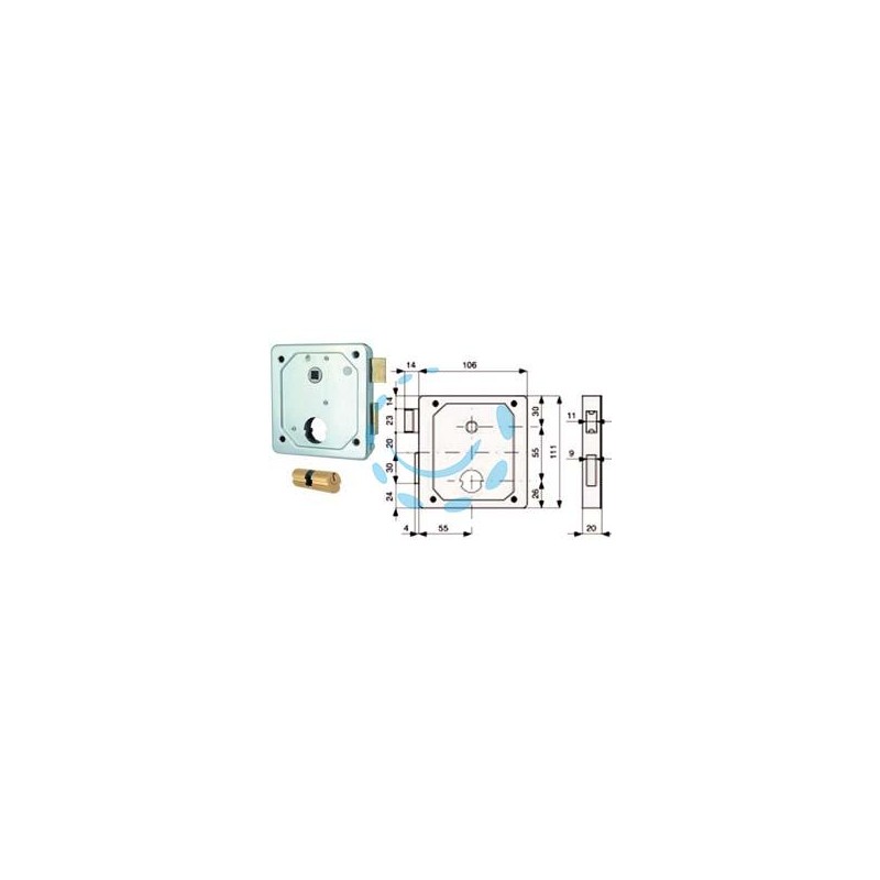 SERRAT. APPLIC. CANCELLI 2 MAND. E SCR. SEP. + QUADRO CIL. TONDO 437 - mm.55 - cil. tondo ø mm.26x54 (27x27) (437.55.0)