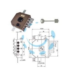 SERRATURA TRIPLICE DA APPLICARE CON SCROCCO DOPPIA MAPPA G414 - mm.63 DX