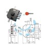 SERRATURA QUINTUPLICE DA APPLICARE CON SCROCCO A POMPA JM436 - mm.63 DX 