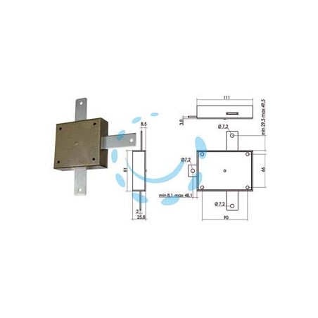  DEVIATORE APPLICARE PER SERRATURA QUINTUPLICE - (140/40)