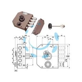 SERRATURA LATERALE DA APPLICARE CON SCROCCO DOPPIA MAPPA 20510 - mm.60 DX (20510VDDM)