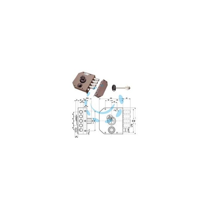 SERRATURA LATERALE DA APPLICARE CON SCROCCO DOPPIA MAPPA 20510 - mm.60 SX (20510VSDM)