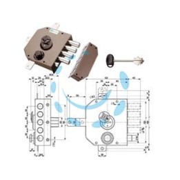 SERRATURA QUINTUPLICE DA APPLICARE CON SCROCCO DOPPIA MAPPA 20550 - mm.60 DX (20550VDDMJ)