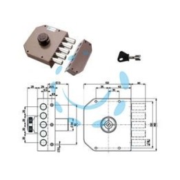 SERRATURA LATERALE DA APPLICARE SENZA SCROCCO A POMPA 30601 - mm.60 DX cilindro ø mm.34 (30601VD60) 
