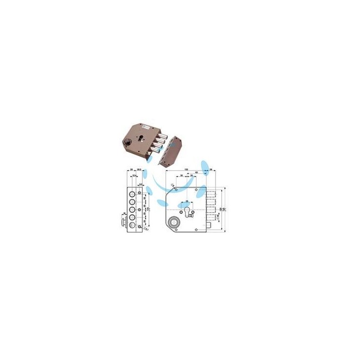 SERRATURA LATERALE DA APPLICARE CON SCROCCO CILINDRO EUROPEO 38610 - mm.60 DX (38610VD00)