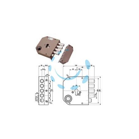 SERRATURA LATERALE DA APPLICARE CON SCROCCO CILINDRO EUROPEO 38610 - mm.60 SX (38610VS00)